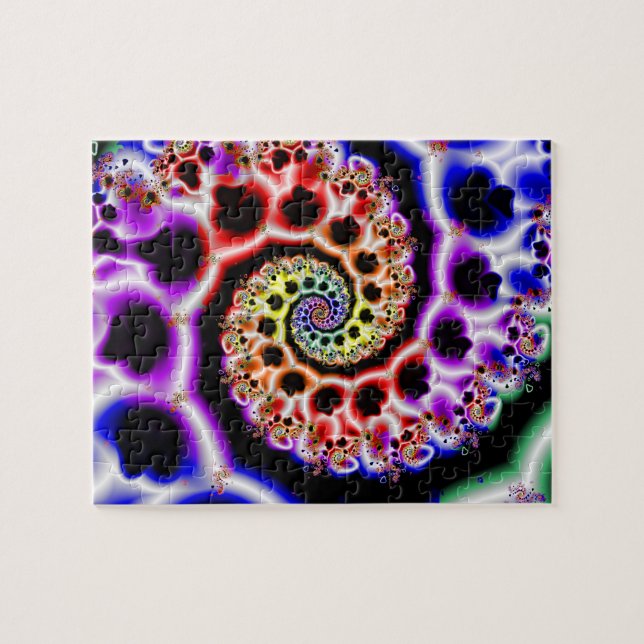 Puzzle Bucles de frutas | Arte fractal arcoiris (Horizontal)