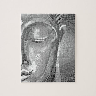 Puzzle Buda blanco y negro hace frente