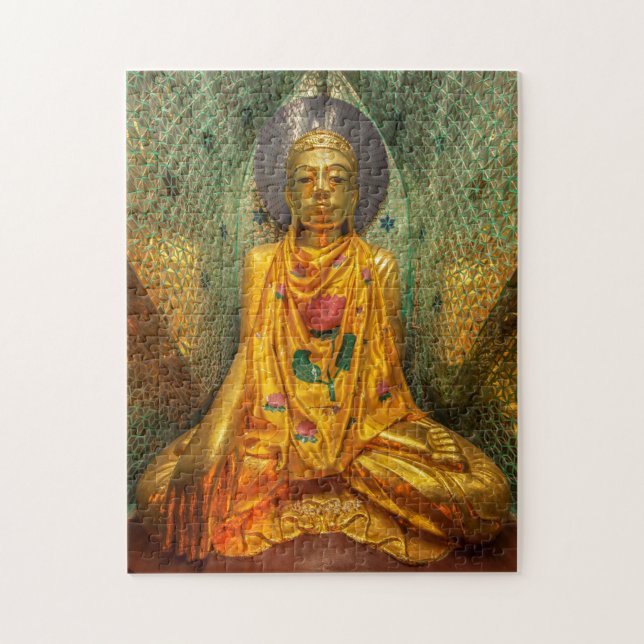 Puzzle Buda Dorado En Templo (Vertical)