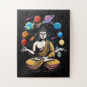 Puzzle Buda meditando Planetas del Universo Cósmico