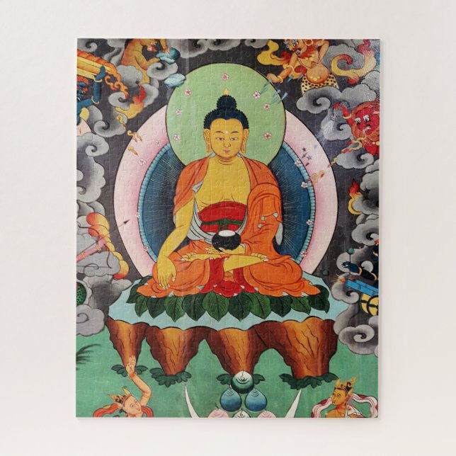 Puzzle Buda Shakyamuni, pintura tibetana, budismo (Vertical)