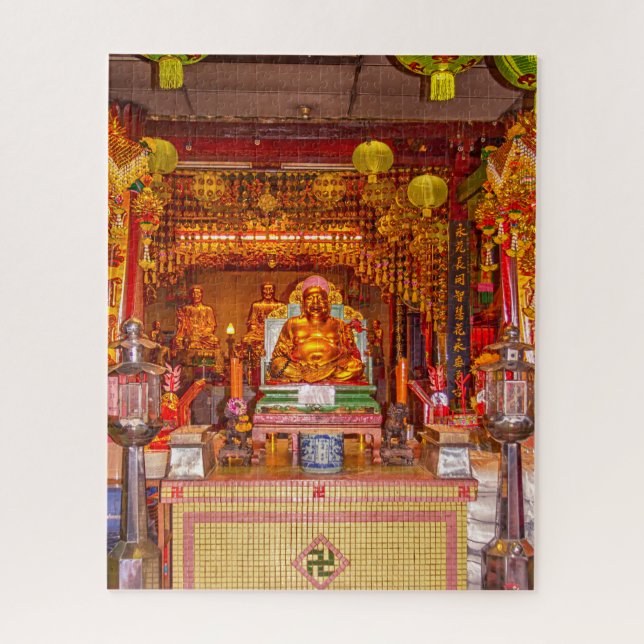 Puzzle Buda sonriente en el templo chino, Bangkok (Vertical)