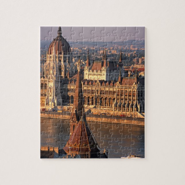 Puzzle Budapest, Hungría, río Danubio, Parlamento (Vertical)