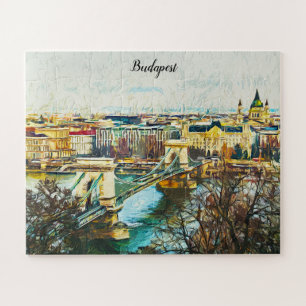 Puzzle Budapest Hungría Vista panorámica de pintura al pe