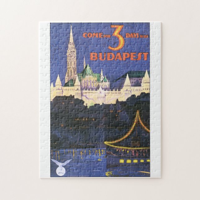 Puzzle Budapest Vintage Travel Poster (Vertical)