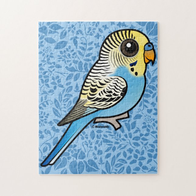 Puzzle Budgie azul y amarillo (Vertical)
