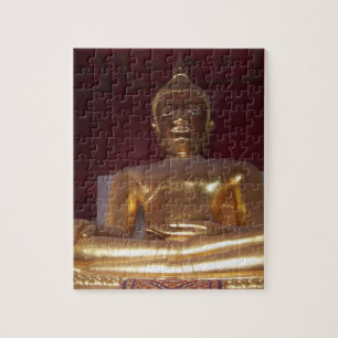 Puzzle budismo, buddha, estatua, religión, oro, asia,