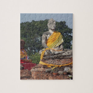 Puzzle budismo, buddha, estatua, religión, oro, asia,