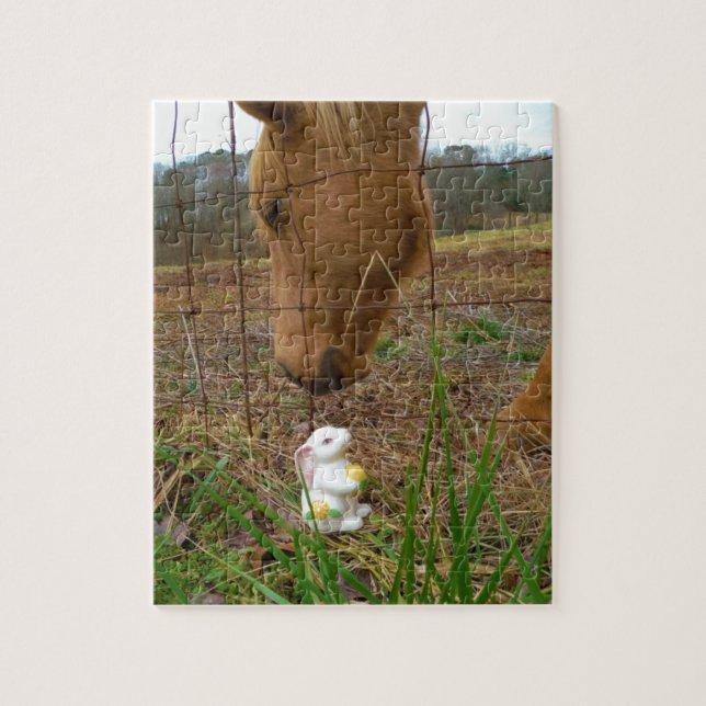 Puzzle Buey y flor de primavera Bunny (Vertical)