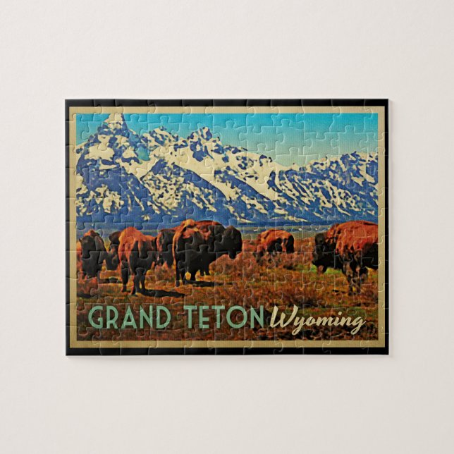 Puzzle Búfalo de Grand Teton Wyoming (Horizontal)