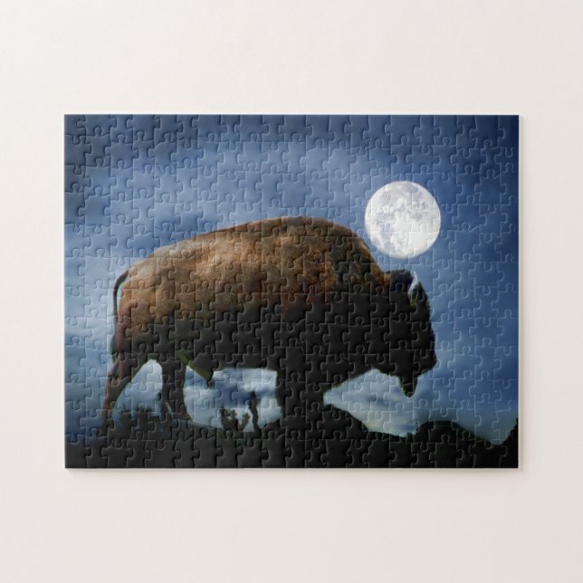 Puzzle Búfalo o Bison Southwestern Mystical (Horizontal)