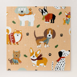Puzzle Bufandas Festivas de Invierno para Cachorros
