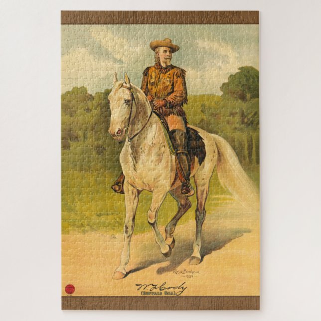 Puzzle Buffalo Bill Cody on Horse (Vertical)