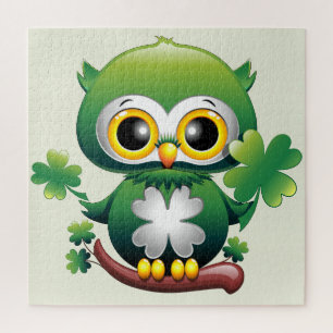 Puzzle Búho Bebé Lindo Dibujo Animado de San Patricio
