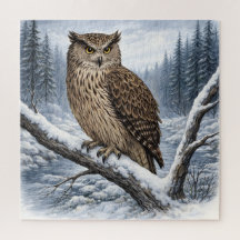 Búho de Blakiston en Bosque Invernal –