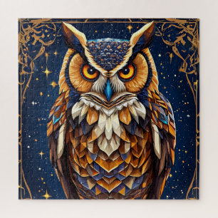 Puzzle Búho Geométrico Brillante 🌈 Arte Colorido Vibrant