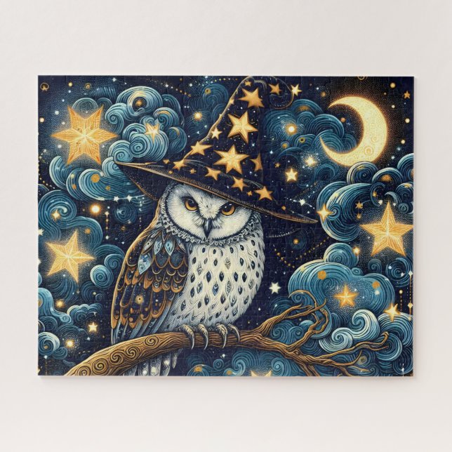 Puzzle Búho Mago Noche Estrellada (Horizontal)