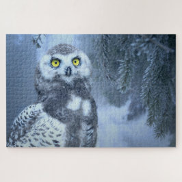 Puzzle Búho Nieve Nieve Búho Pájaro Invierno Bosque