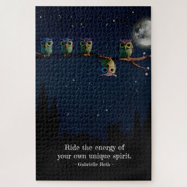 Puzzle Búho que es diferente con el collage de ofertas ún (Vertical)