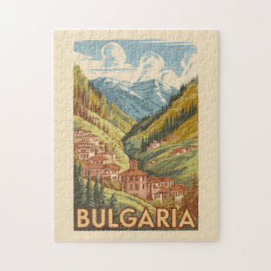 Puzzle Bulgaria Ilustracion pintoresco Viaje arte cosecha