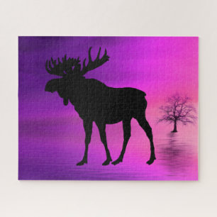 Puzzle Bull Moose Silhouette
