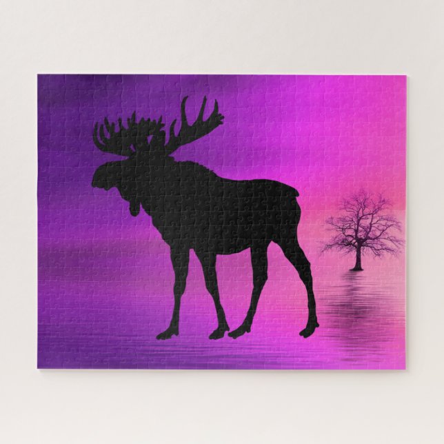 Puzzle Bull Moose Silhouette (Horizontal)