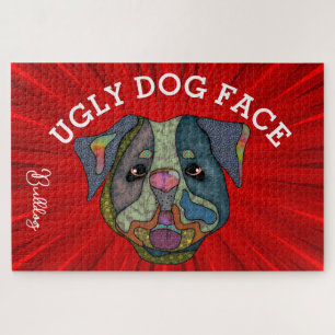 Puzzle Bulldog cara de perro feo de 1000 piezas