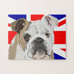 Puzzle Bulldog contra Union Jack Flag 252 Piece