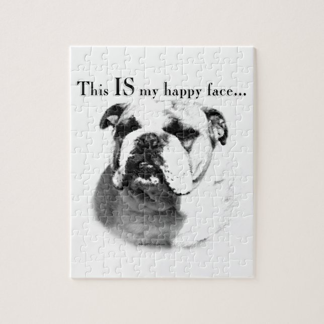 Puzzle Bulldog Feliz Cara (Vertical)