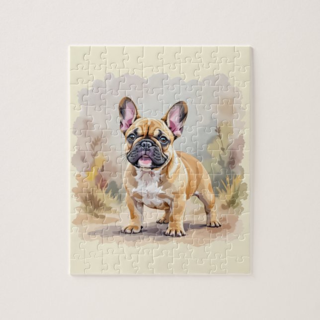 Puzzle Bulldog Francés Canela Marrón Claro Perrito Francé (Vertical)