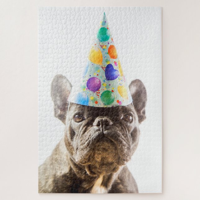 Puzzle Bulldog francés con Gorra Fiesta (Vertical)