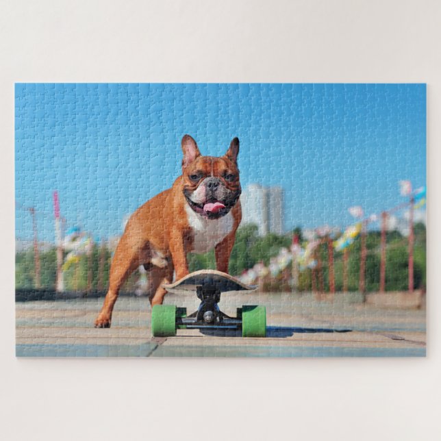 Puzzle Bulldog francés de Guay Skateboarding (Horizontal)