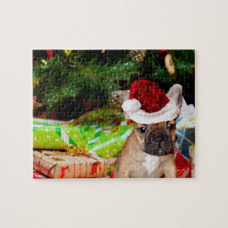 Puzzle Bulldog francés del navidad