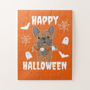 Puzzle Bulldog francés Feliz disfraz de perro de Hallowee