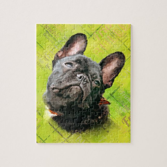 Puzzle Bulldog francés lindo - Frenchie con el modelo de (Vertical)