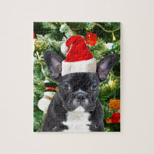 Puzzle Bulldog francés Ornamenta árbol de Navidad Snowman