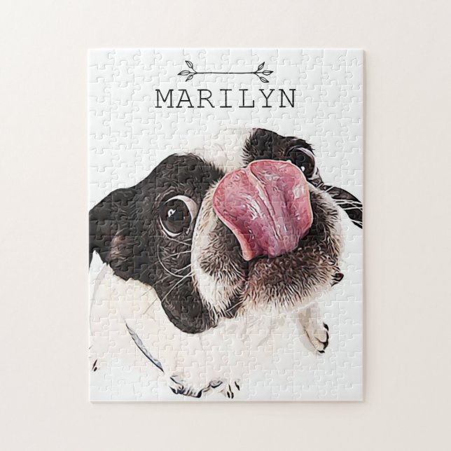 Puzzle Bulldog francés personalizado | Cute Frenchie (Vertical)