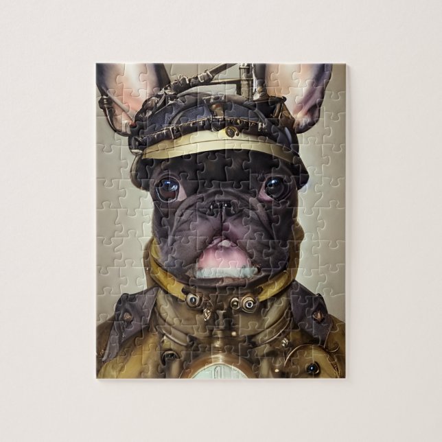 Puzzle Bulldog francés Steampunk (Vertical)