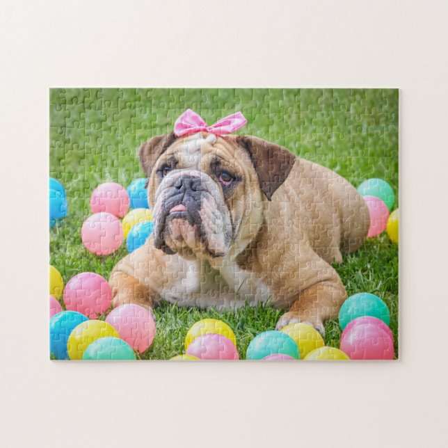 Puzzle Bulldog inglés gracioso  (Horizontal)