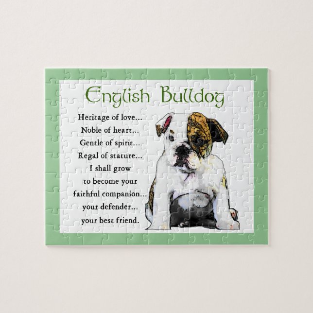 Puzzle Bulldog inglés Patrimonio de amor (Horizontal)
