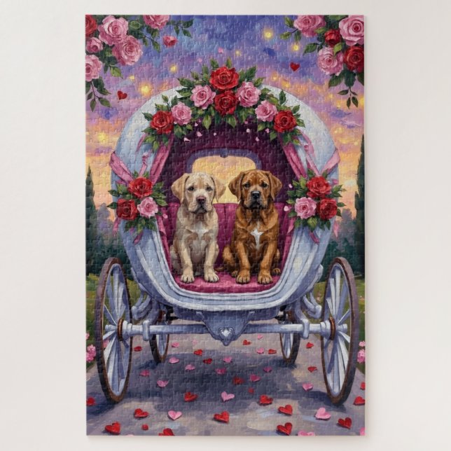 Puzzle Bullmastiff Dog Valentine's Day  (Vertical)