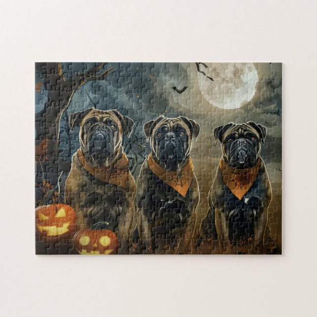 Puzzle Bullmastiff Halloween Spooky (Horizontal)