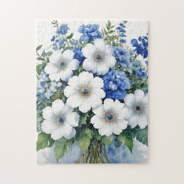 Puzzle Bunch of Flowers Elegant Watercolor (Vertical)