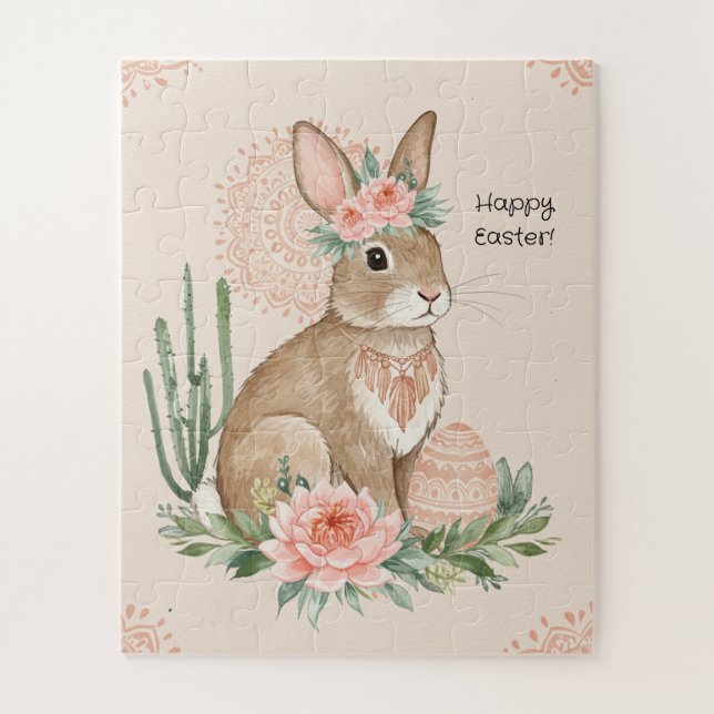 Puzzle Bunny Boho Pastel (Vertical)