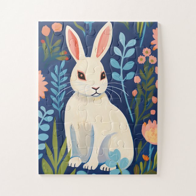 Puzzle Bunny Floral (Vertical)