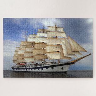 Puzzle Buque alto completamente equipado con cinco mástil