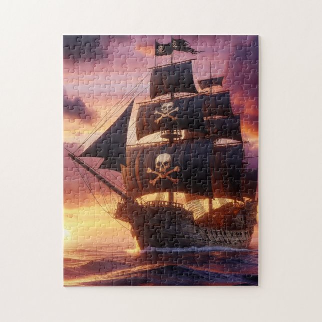 Puzzle Buque pirata al amanecer (Vertical)