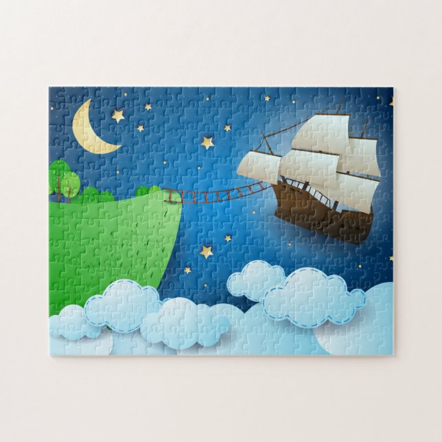 Puzzle Buque volador al aterrizar (Horizontal)