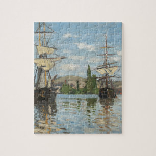 Puzzle Buques Claude Monet navegando en el Sena en Ruán