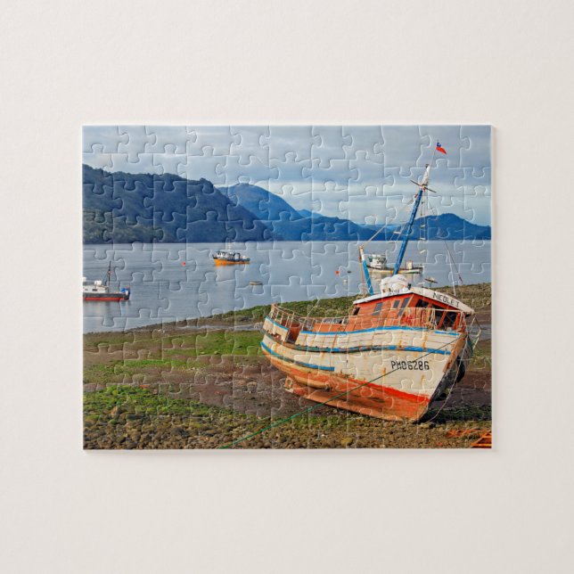 Puzzle Buques pesqueros, Hornopiren, Chile (Horizontal)